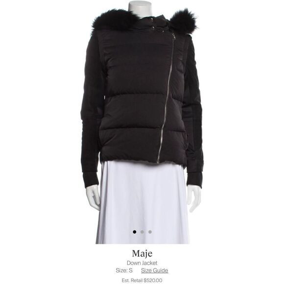 Maje Down Black Jacket size XS - Picture 2 of 7